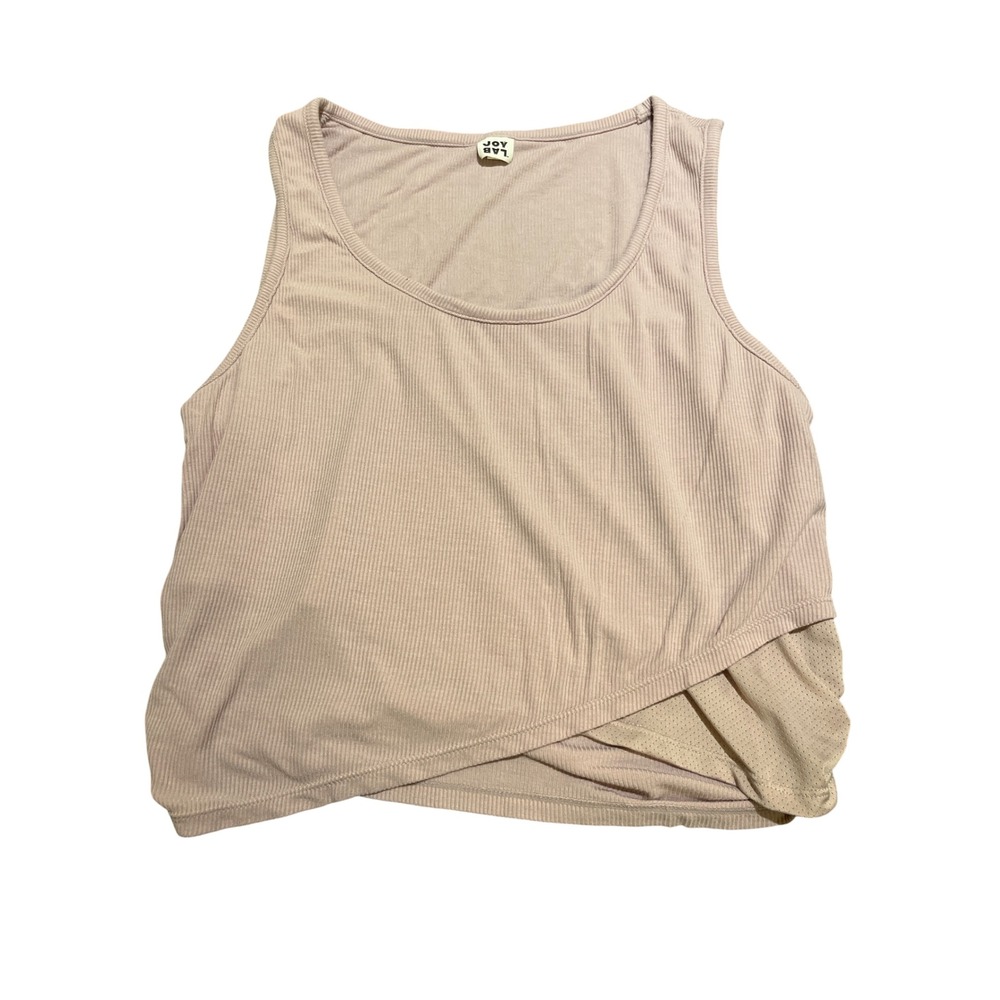 JoyLab Ribbed Cropped Tank Top Women's Size M Athletic Athleisure Lilac Ruched